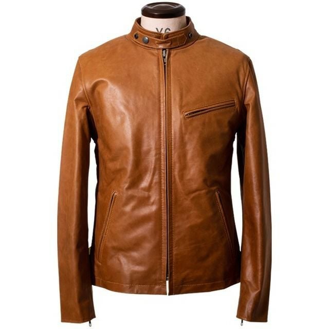 Liugoo Leathers 本革 シングルライダースジャケット メンズ