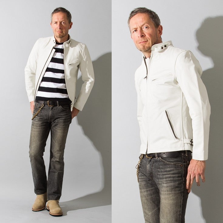 Liugoo Leathers 本革 シングルライダースジャケット メンズ 