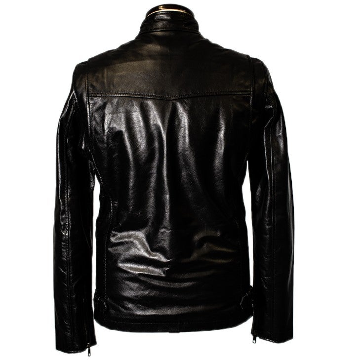 Liugoo Leathers 本革 シングルライダースジャケット メンズ 