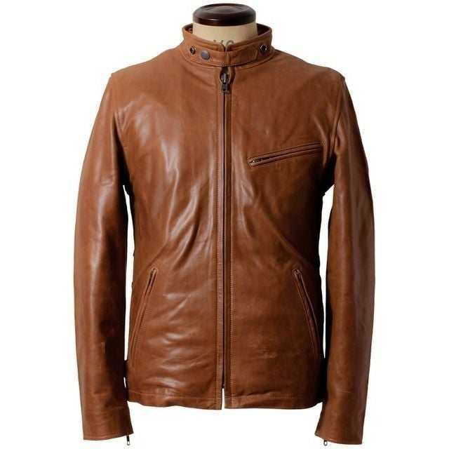 Liugoo Leathers 本革 シングルライダースジャケット メンズ