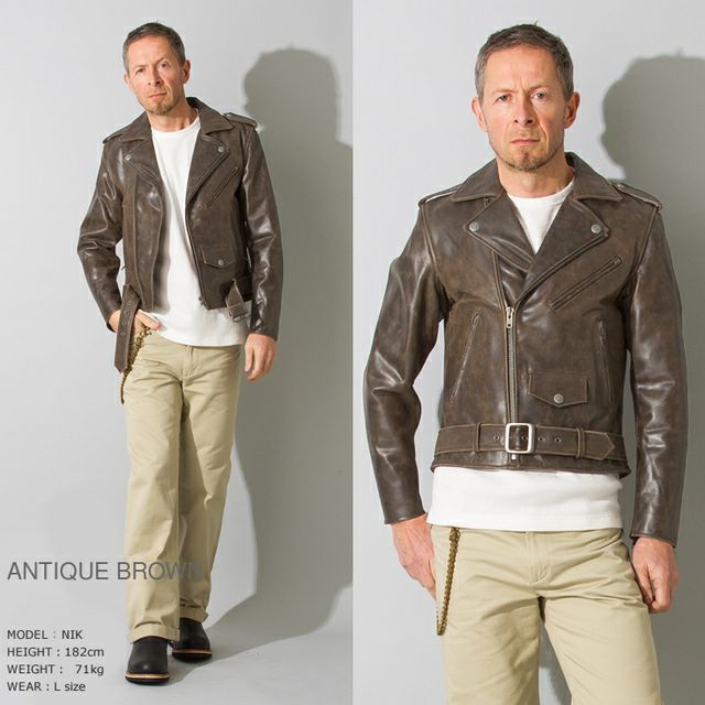 ア*ー様 グラム　ダブルライダースジャケット Liugoo Leathers 本革 ダブルライダースジャケット メンズ リューグー