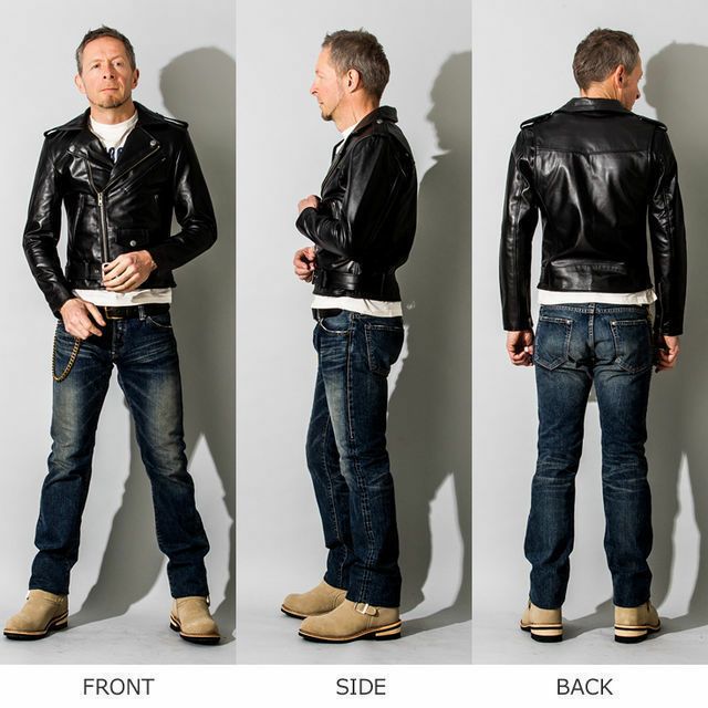 Liugoo Leathers 本革 ダブルライダースジャケット メンズ リューグー