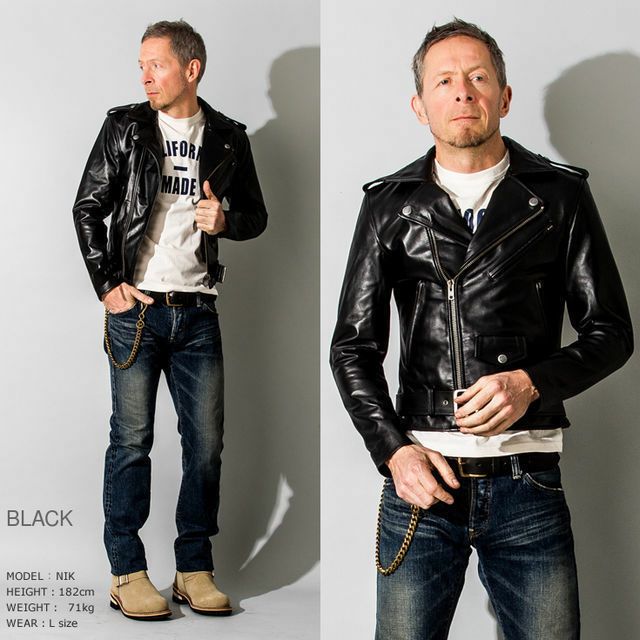 Liugoo Leathers 本革 ダブルライダースジャケット メンズ リューグー