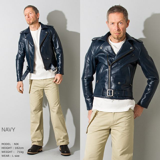 Liugoo Leathers 本革 ダブルライダースジャケット メンズ リューグー