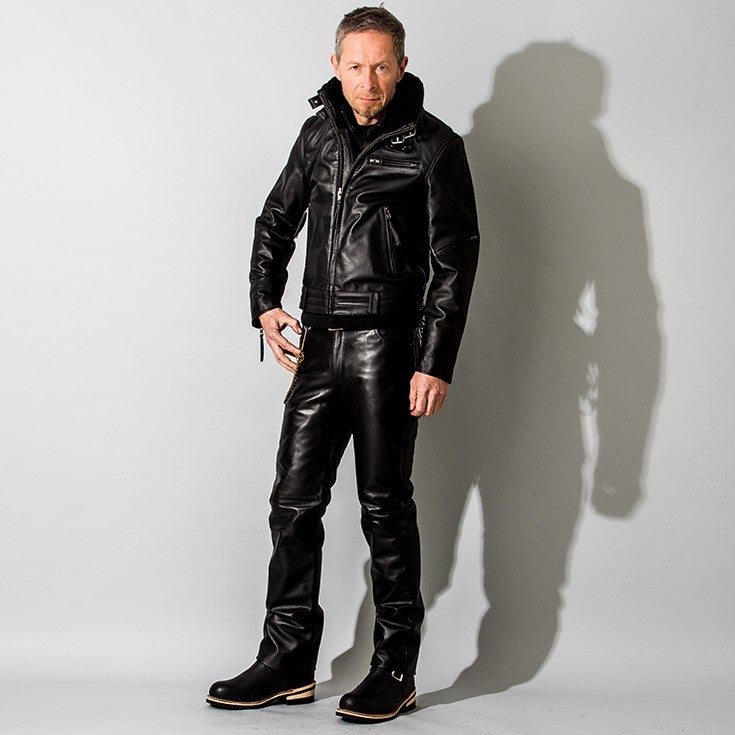 Liugoo Leathers 本革 高機能防寒仕様襟ボアハイネックシングル