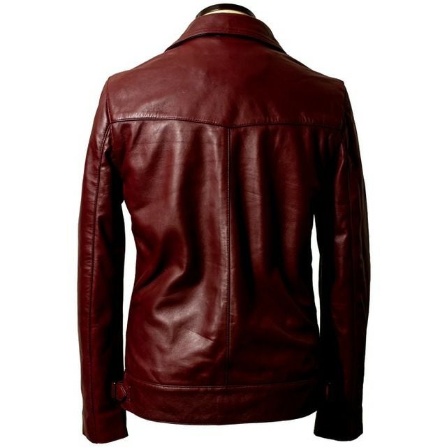 Liugoo Leathers 本革 UK襟付きシングルライダースジャケット メンズ