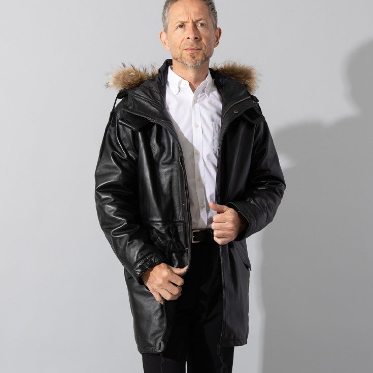 Liugoo Leathers 本革 レザーM-51モッズコート メンズ リューグー