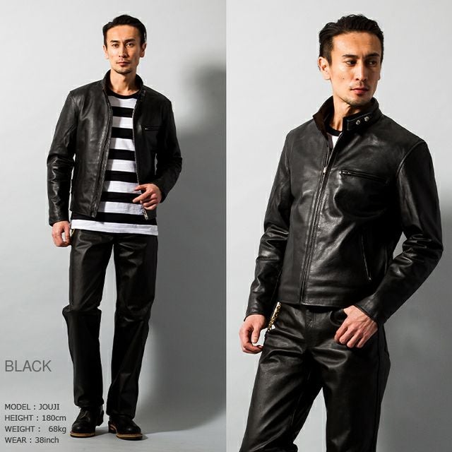 Horn Works 本革 USタイプ シングルライダースジャケット メンズ