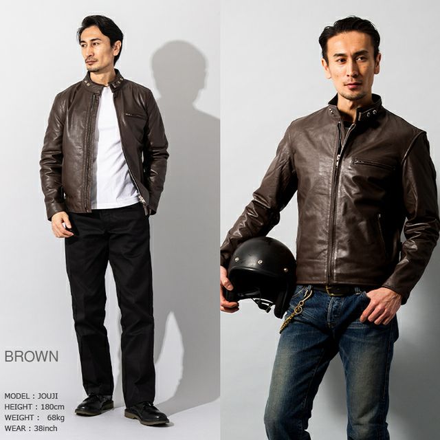 Horn Works 本革 USタイプ シングルライダースジャケット メンズ