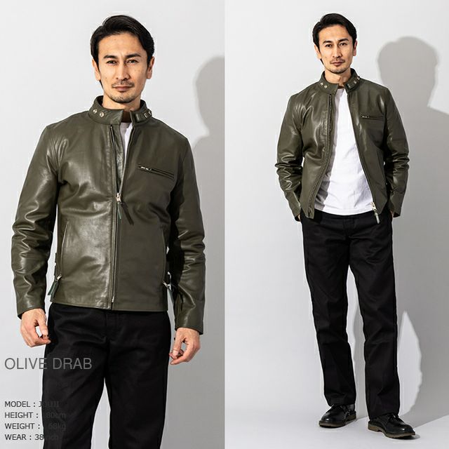 Horn Works 本革 USタイプ シングルライダースジャケット メンズ
