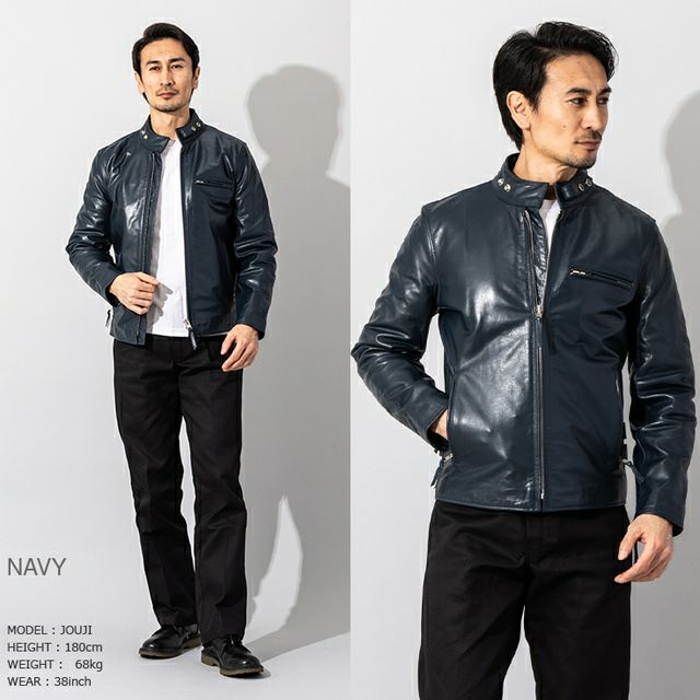 Horn Works 本革 USタイプ シングルライダースジャケット メンズ