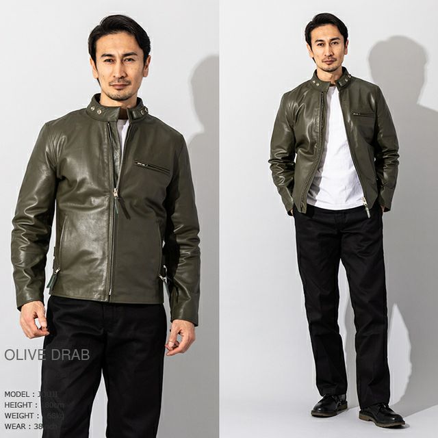 Horn Works 本革 USタイプ シングルライダースジャケット メンズ