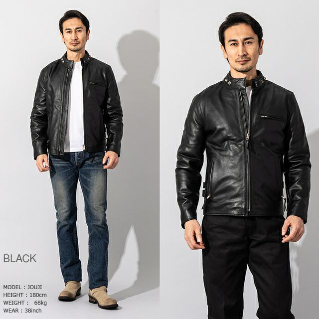 Horn Works 本革 USタイプ シングルライダースジャケット メンズ