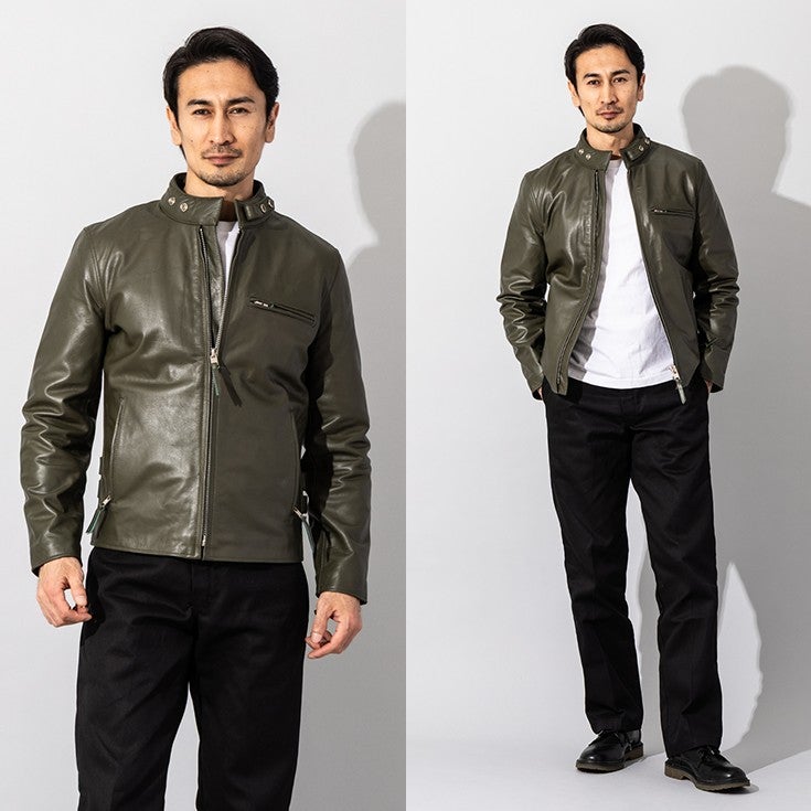 Horn Works 本革 USタイプ シングルライダースジャケット メンズ 