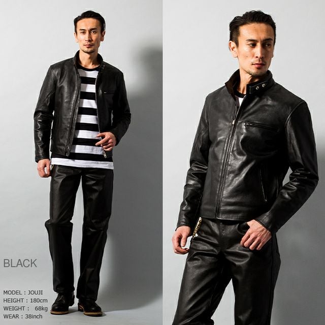 スナタツ様お取置 HORN WORKS Horn Works 本革 USタイプ シングルライダースジャケット メンズ