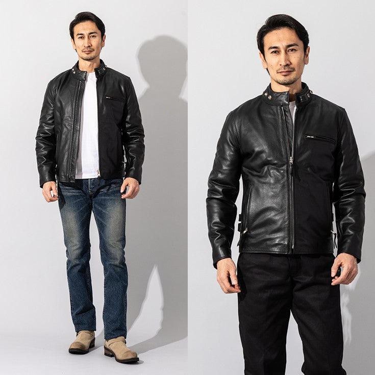 Horn Works 本革 USタイプ シングルライダースジャケット メンズ