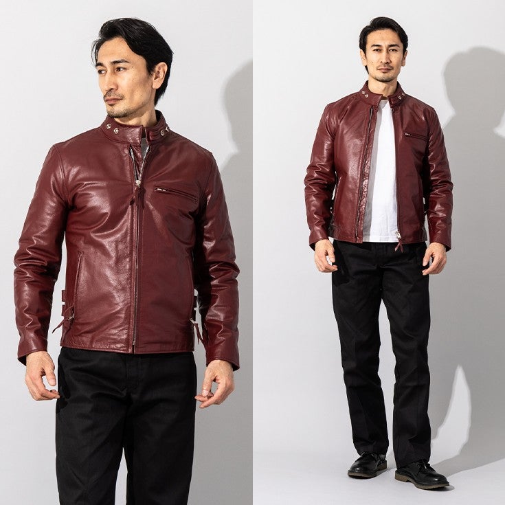 Horn Works 本革 USタイプ シングルライダースジャケット メンズ