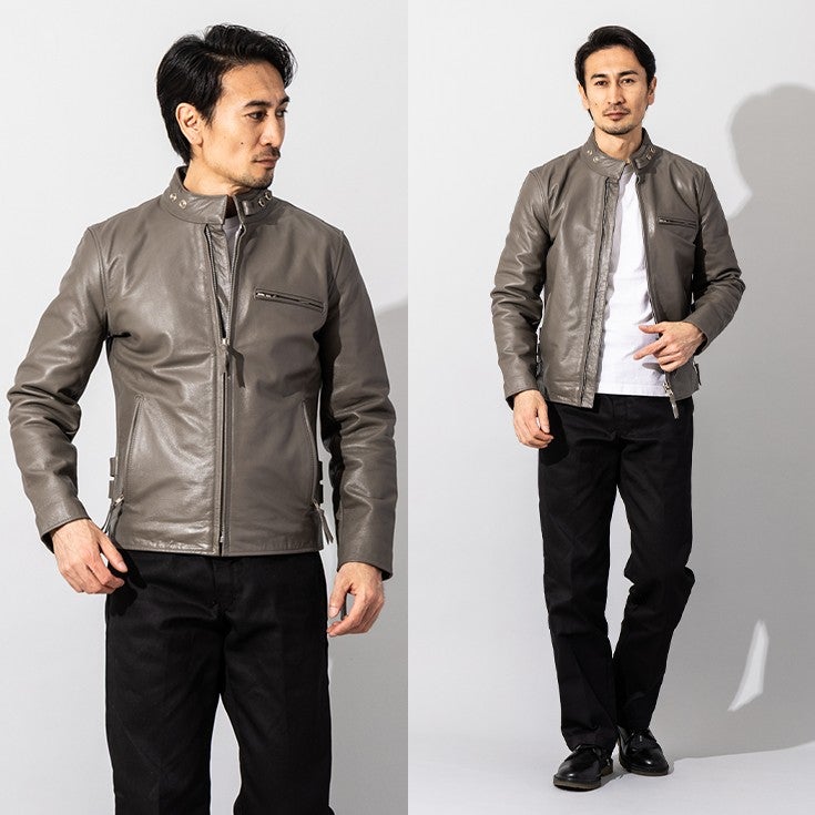 Horn Works 本革 USタイプ シングルライダースジャケット メンズ