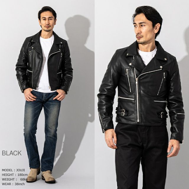 Horn Works 本革 UKタイプ ダブルライダースジャケット メンズ ホーン