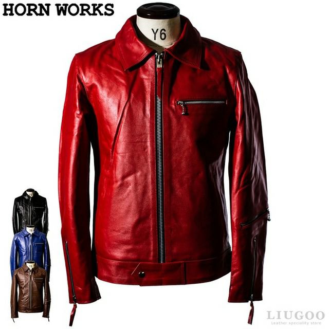 超美品　HORN WORKS ライダース赤 Amazon | （ホーンワークス）HORN WORKS UKダブルライダースジャケット