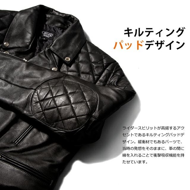★HARLEY-DAVIDSON★ 本革シングルライ ダース インナー脱着可　M Horn Works 本革 UKパッドダブルライダースジャケット メンズ ホーン