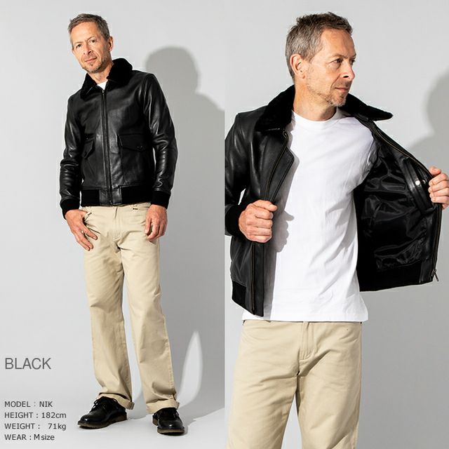 Liugoo Leathers 本革 G-1フライトジャケット メンズ リューグー