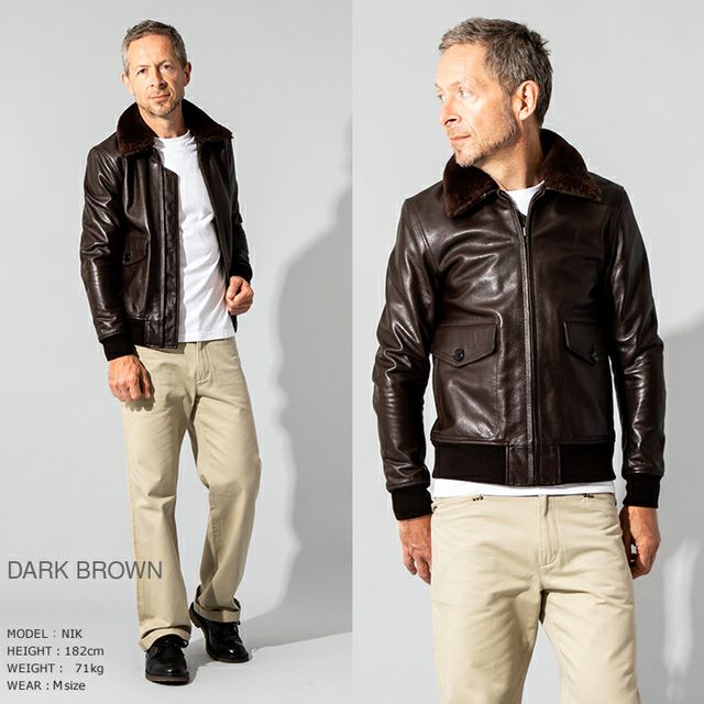 Liugoo Leathers 本革 G-1フライトジャケット メンズ リューグー