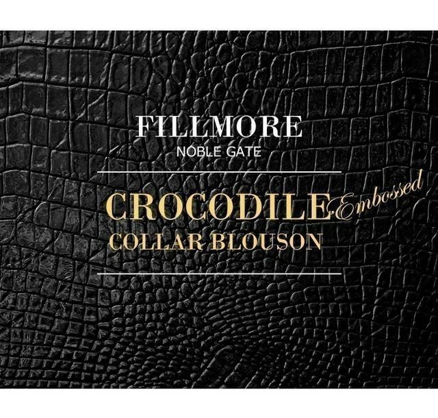 専用　クロコダイル風ブラックレザージャケット FILLMORE 本革 クロコダイルテーラードジャケット メンズ フィルモア