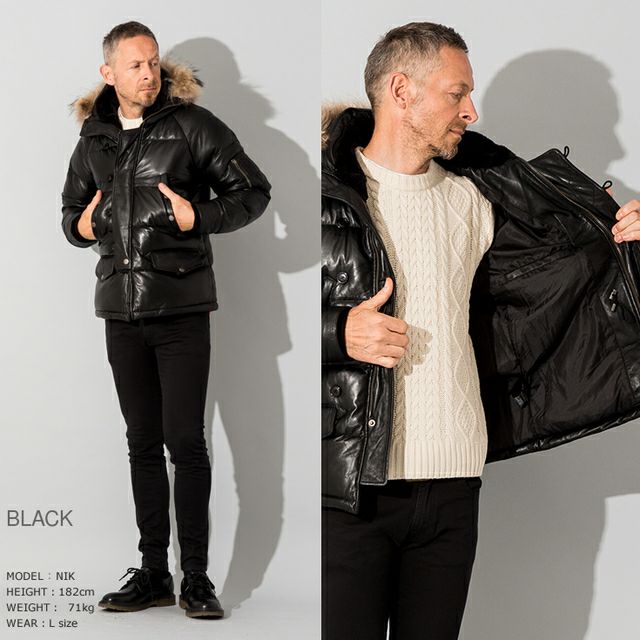 Liugoo Leathers 本革 N-3Bフライトジャケット レザーダウンジャケット