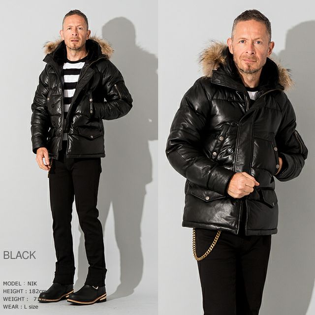 Liugoo Leathers 本革 N-3Bフライトジャケット レザーダウンジャケット