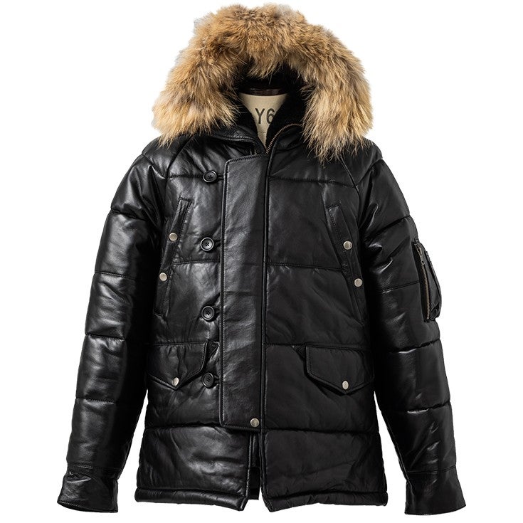 Liugoo Leathers 本革 N-3Bフライトジャケット レザーダウンジャケット 