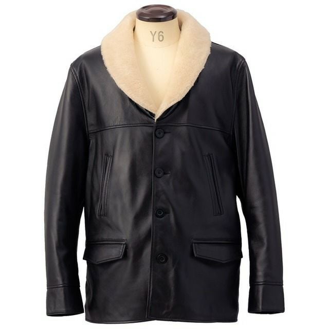 Liugoo Leathers 本革 ボアワークコート メンズ リューグーレザーズ