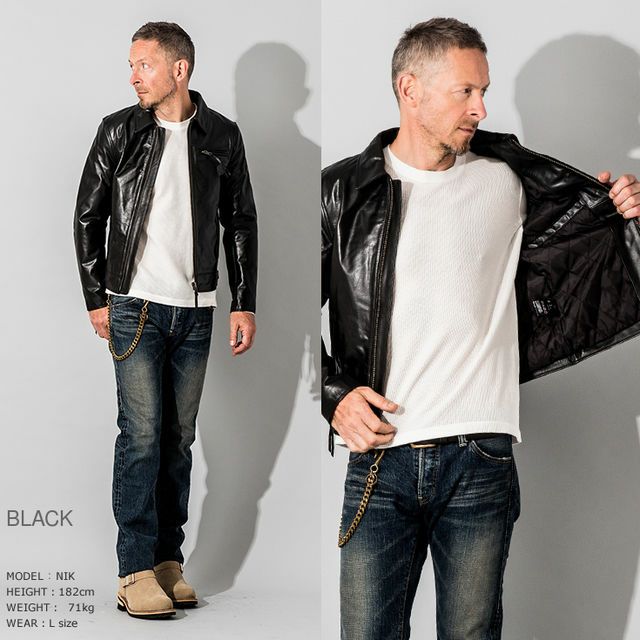 Liugoo Leathers 本革 トラッカージャケット メンズ リューグー