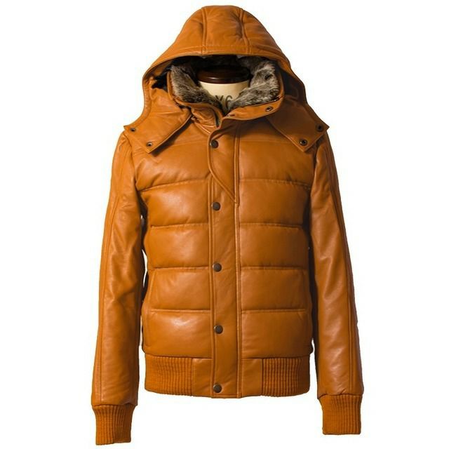 リューグーレザーズ　ダウン　ファー　馬革 3L ブラウン　肉厚　フード脱着可 Liugoo Leathers 本革 N-3Bフライトジャケット レザーダウンジャケット
