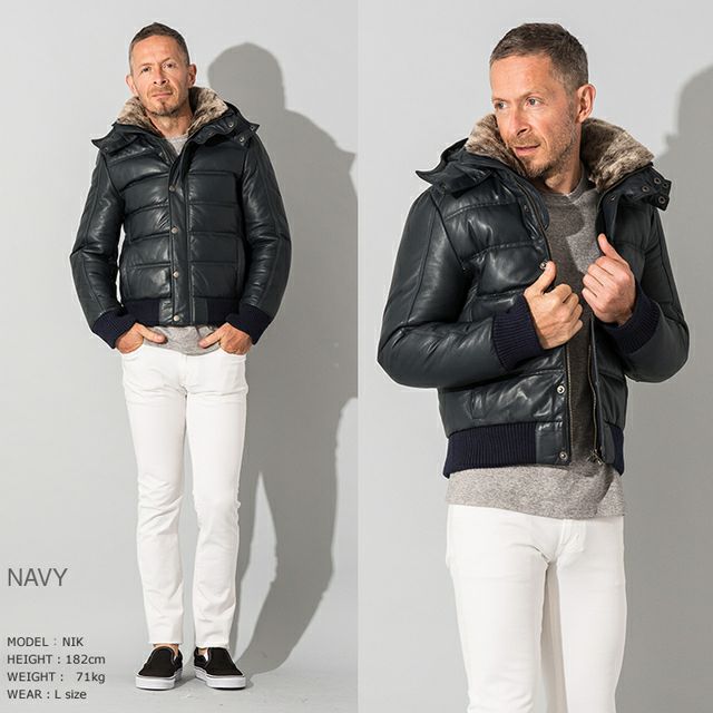 超美品 黒Liugoo Leathers春レザーダウンジャケット羊革 3L LIUGOO 本革 3WAY ダウンジャケット メンズ リューグー WNG13A レザー