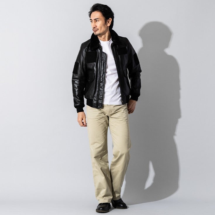 Liugoo Leathers 本革 本格復刻 G-1フライトジャケット メンズ