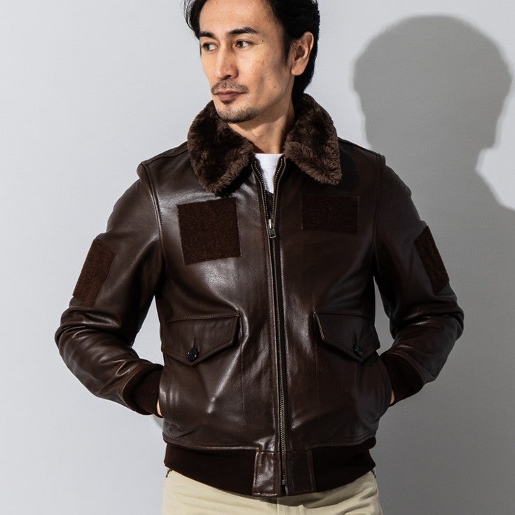 Liugoo Leathers 本革 G-1フライトジャケット メンズ リューグー