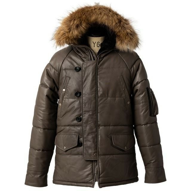 Liugoo Leathers 本革 N-3Bフライトジャケット レザーダウンジャケット