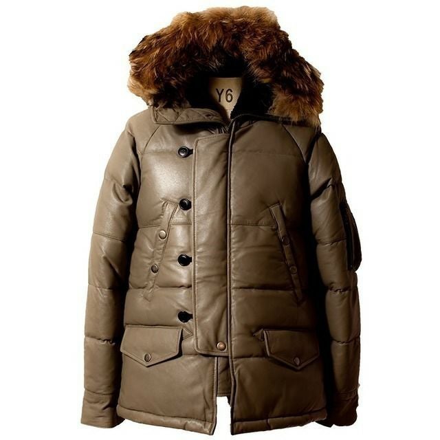Liugoo Leathers 本革 N-3Bフライトジャケット レザーダウン メンズ