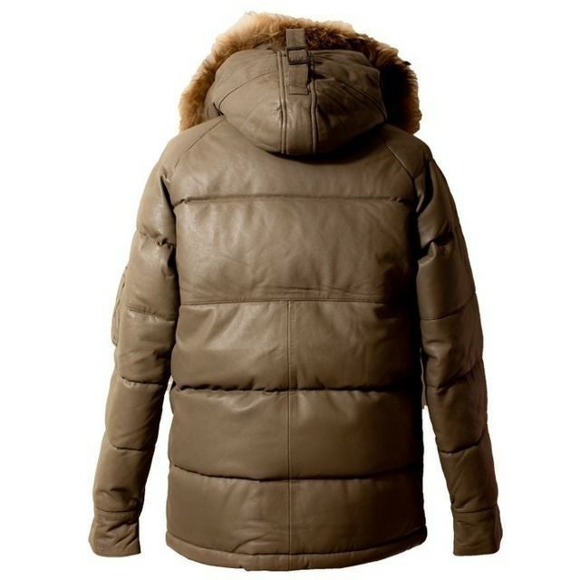 Liugoo Leathers 本革 N-3Bフライトジャケット レザーダウン メンズ