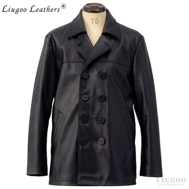 Liugoo Leathers 本革 ボアワークコート メンズ リューグーレザーズ