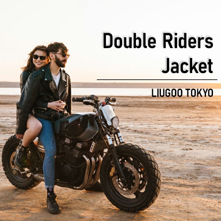 LIUGOO 本革 ダブルライダースジャケット レディース リューグー
