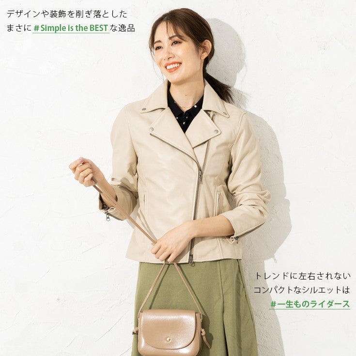 LIUGOO 本革 ダブルライダースジャケット レディース リューグー 