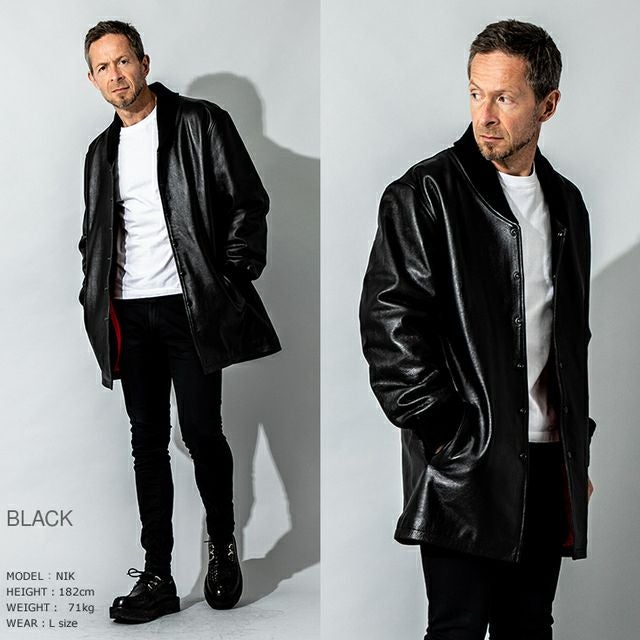 aZitator 本革 レザーロングファラオコート メンズ アジテーター