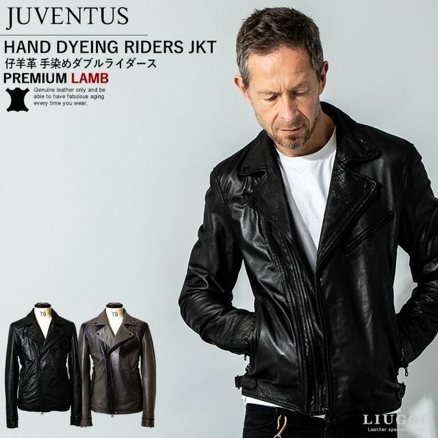 JUVENTUS 本革 パッチワークライダースジャケット メンズ ユベントス