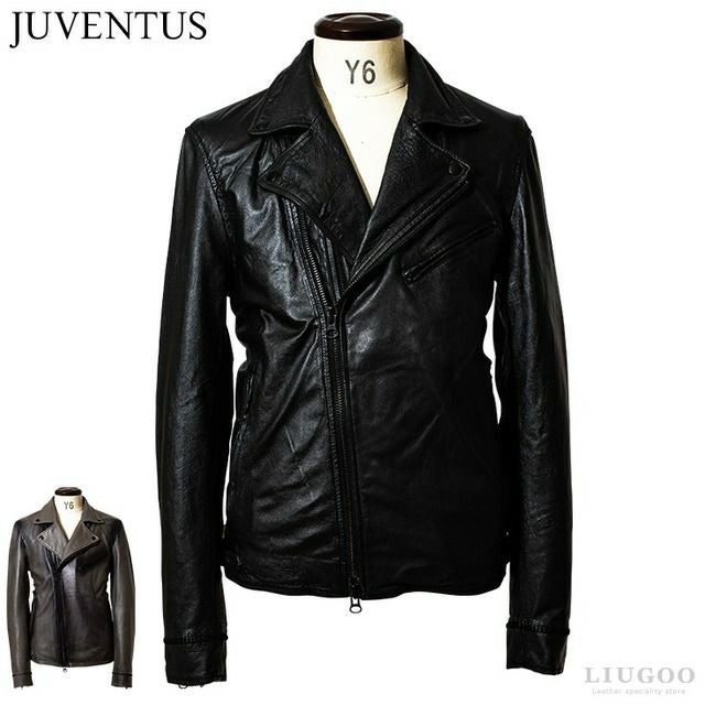 JUVENTUS 本革 パッチワークライダースジャケット メンズ ユベントス