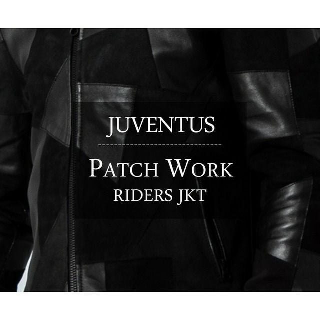 JUVENTUS 本革 パッチワークライダースジャケット メンズ ユベントス