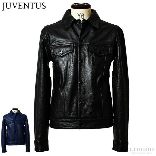 JUVENTUS 本革 パッチワークライダースジャケット メンズ ユベントス