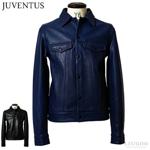 JUVENTUS 本革 パッチワークライダースジャケット メンズ ユベントス