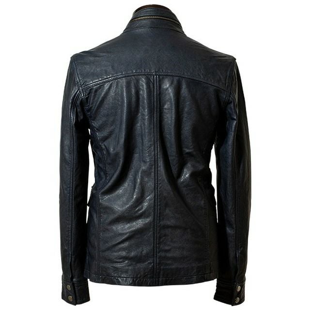 LIUGOO 本革 M-65タイプ レザーフィールドジャケット メンズ